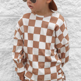 Organic Ribbed Set in Vanilla + Chestnut