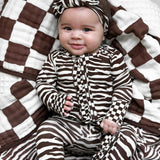 Ruffled Bamboo Zippy Sleeper in Desert Zebra