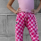 Basic Jogger in Bubble Gum Checkered