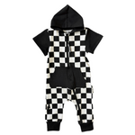 Hooded Rebel Short Sleeve Romper in Venice - Rebel Bro