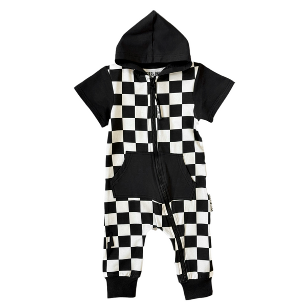 Hooded Rebel Short Sleeve Romper in Venice - Rebel Bro