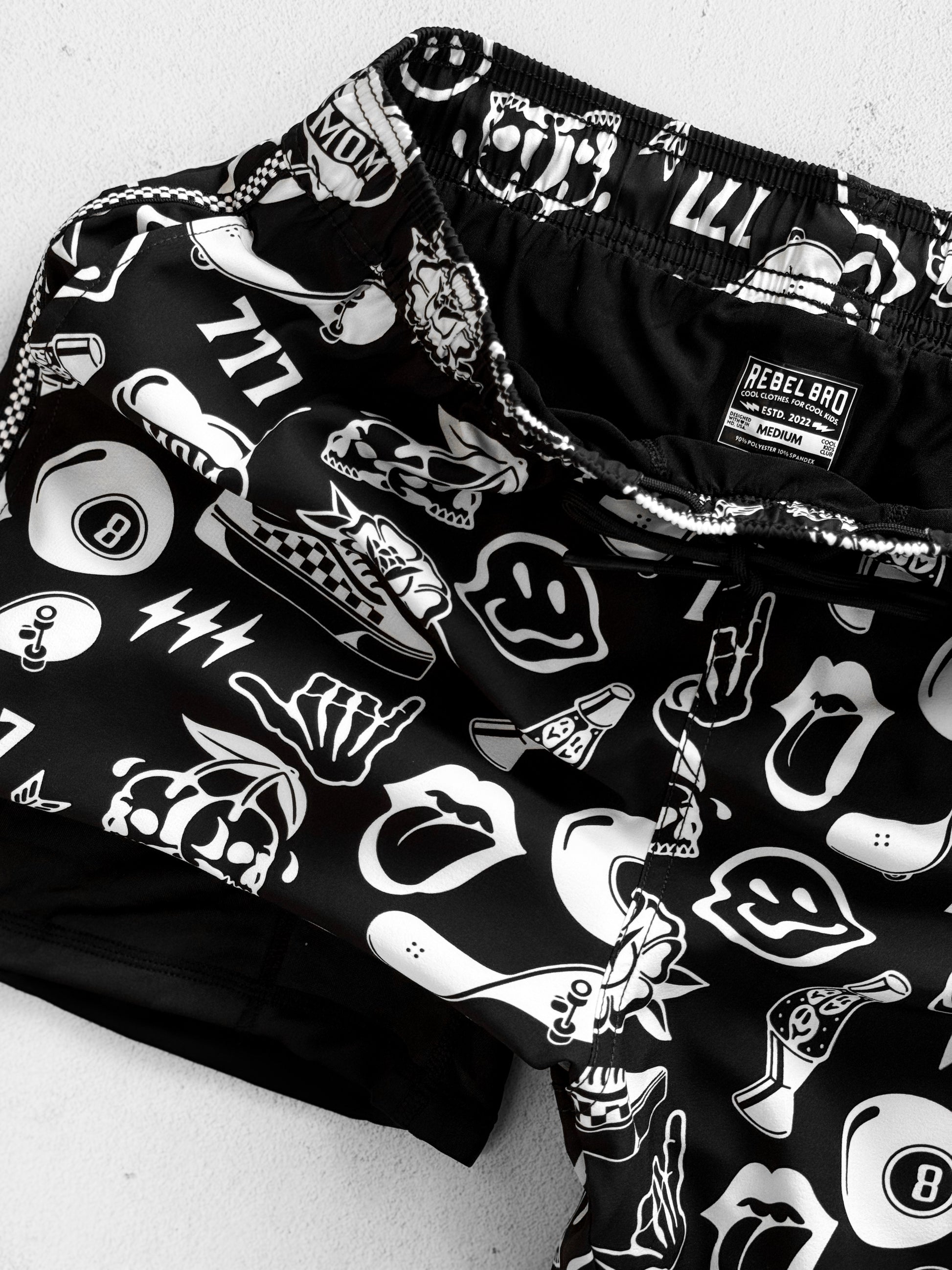 Men's Hybrid Swim Trunks in Warped Tour [Midnight Edition]
