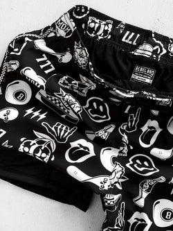 Image of Men's Hybrid Swim Trunks in Warped Tour [Midnight Edition]