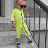 Bamboo Zippy Sleeper in Neon Electric Lime