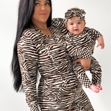 Women’s Bamboo Two Piece Set in Desert Zebra