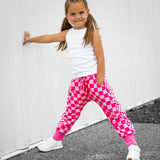 Basic Jogger in Bubble Gum Checkered