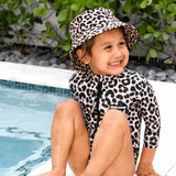 UPF50+ Girls One Piece Swimsuit in Ava (Leopard)