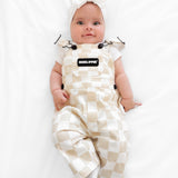 Overalls in Salt + Sand Checkered