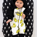 Hooded Fleece Romper in Happy Hour
