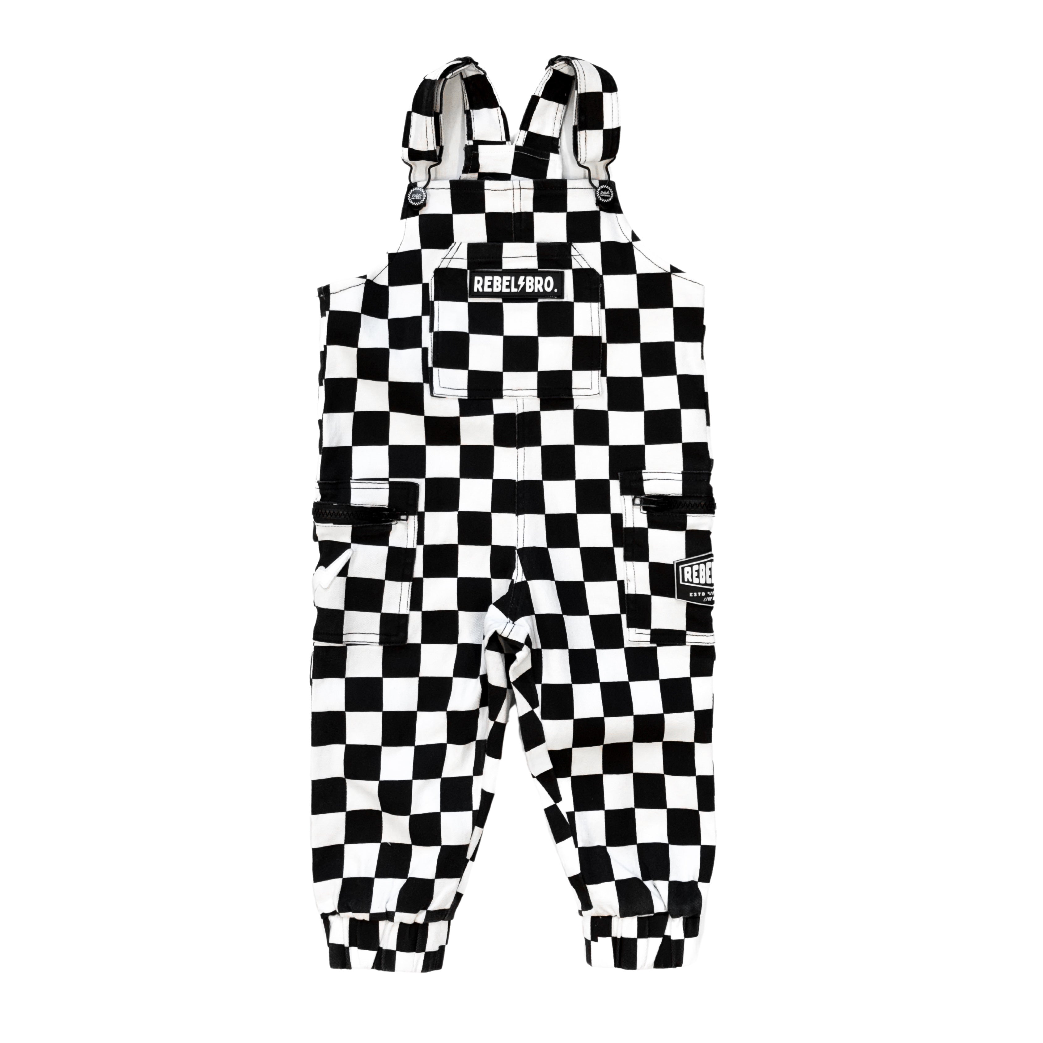 The Live Fast Checkered Overall in Venice - Rebel Bro