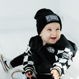 Hydro Letterman Jacket in Black + Cream Checkered