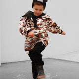 Classic Midi Rain Boot in Black / Taupe