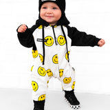 Hooded Fleece Romper in Happy Hour