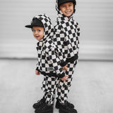 Fleece Hoodie + Sweatpants Set in Venice (Checkered)