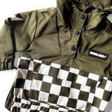 Pullover Windbreaker in Olive Checkered
