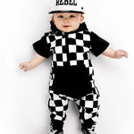 Hooded Rebel Short Sleeve Romper in Venice - Rebel Bro