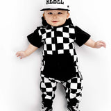 Hooded Rebel Short Sleeve Romper in Venice - Rebel Bro