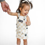 Overall Dress in Salt + Sand Checkered