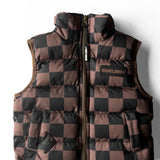 Puffer Vest in Cocoa + Black Checkered