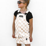 Overall Dress in Salt + Sand Checkered