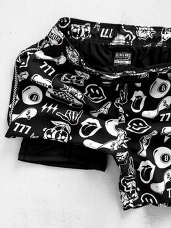 Image of Men's Hybrid Swim Trunks in Warped Tour [Midnight Edition]