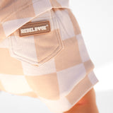 Bummie Two Piece Set in Salt + Sand Checkered