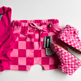 Relaxed Fit Shorts in Bubble Gum Checkered