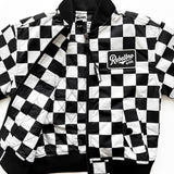 Bomber Jacket in Black + White Checkered
