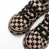 SK8TR Hi-Top in Taupe + Black Checkered