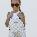 Overalls in Salt + Sand Checkered