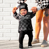 Pullover Windbreaker in Charcoal Checkered
