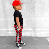 Basic Jogger in Americana Red + Black Checkered