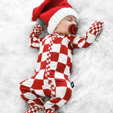 Bamboo Zippy Sleeper in Candy Cane Checkered