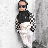 Pullover Windbreaker in Black/Oat