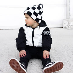 Image of Live Fast Hydro Bomber Jacket in Black/White (FINAL SALE)