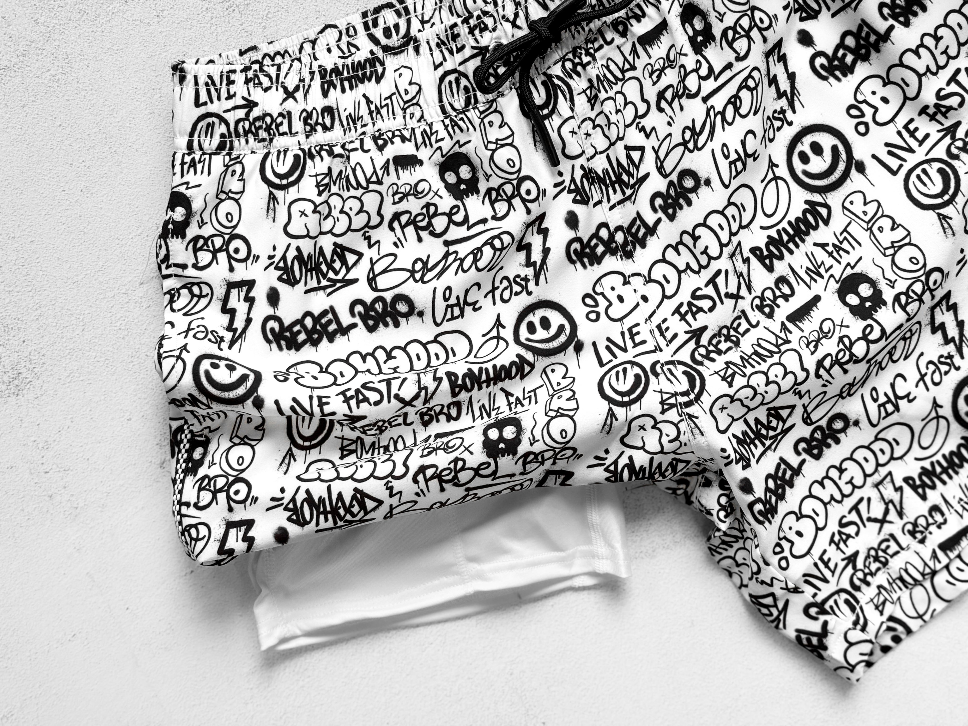 Men's Hybrid Swim Trunks in Urban Drip