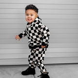 Fleece Hoodie + Sweatpants Set in Venice (Checkered)