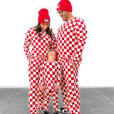 Men's Bamboo Two Piece Set in Candy Cane Checkered