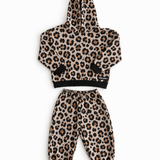 Fleece Hoodie + Sweatpants Set in Ava (Leopard)