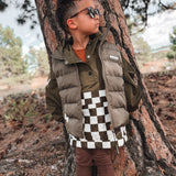 Pullover Windbreaker in Olive Checkered