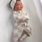 Bamboo Bow in Salt + Sand Checkered