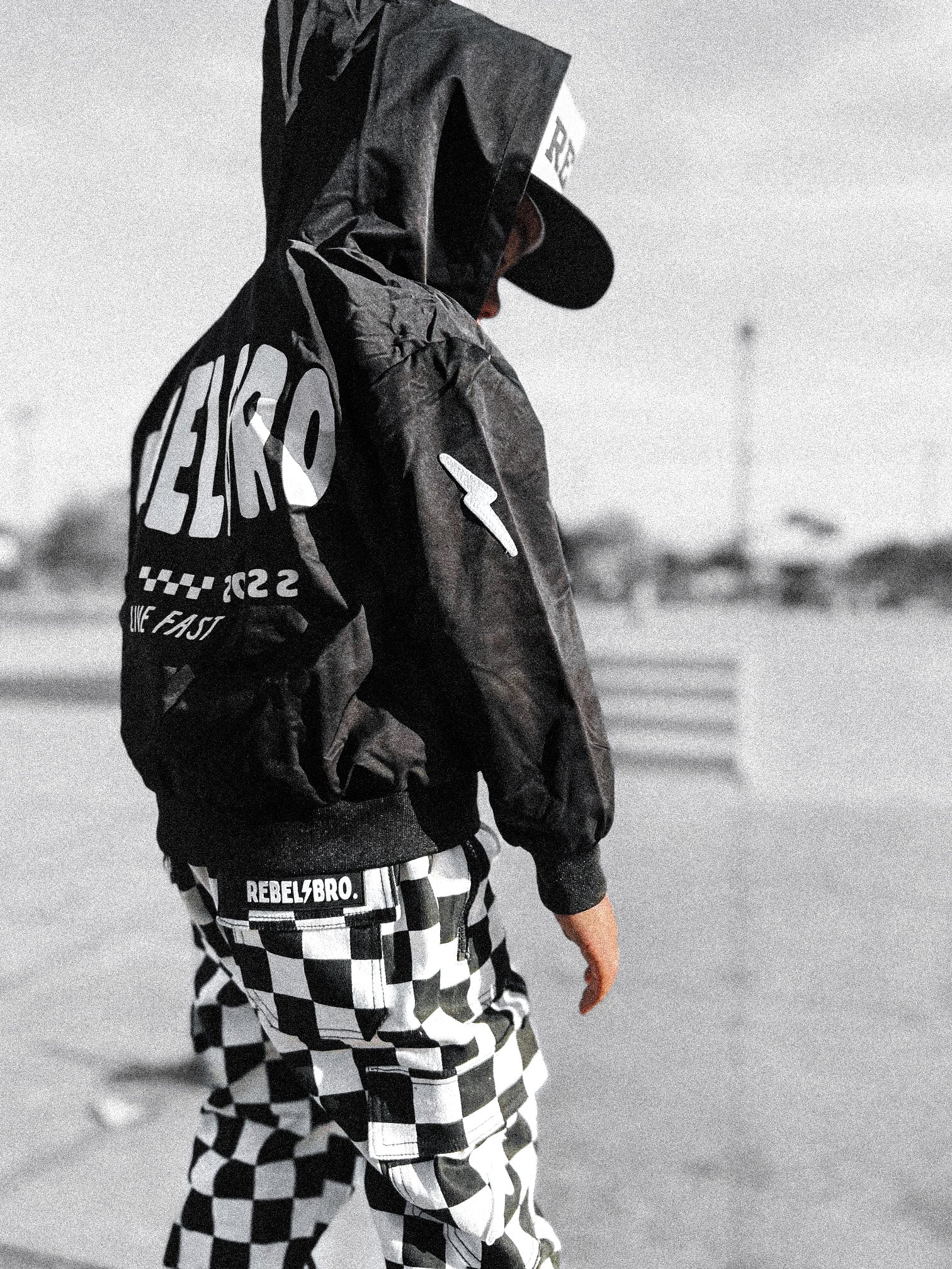 Live Fast Hydro Bomber Jacket in Black (FINAL SALE)