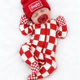 Bamboo Zippy Sleeper in Candy Cane Checkered