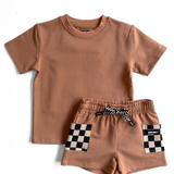 Everyday Cotton Shorts Set in Vintage Terracotta
