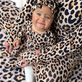 Ruffled Bamboo Zippy Sleeper in Ava (Leopard)