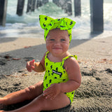 UPF50+ Swim Bow in Neon Electric Lime x Jagger
