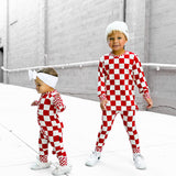 Bamboo Two Piece Set in Candy Cane Checkered