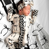 Ruffled Bamboo Zippy Sleeper in Lana (Bows)