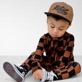 Bamboo Zippy Sleeper in Smoke + Spice (Checkered)