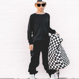 Cargo Pants in Black Corduroy